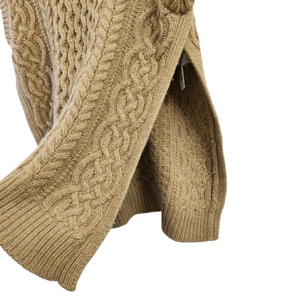 FRAY I.D Sweater Vest Womens Medium Beige Wool Blend Cable Knit Crew Neck - Picture 4 of 9